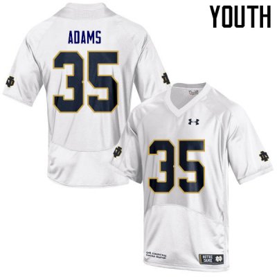 Notre Dame Fighting Irish Youth David Adams #35 White Under Armour Authentic Stitched College NCAA Football Jersey LSP4599YU